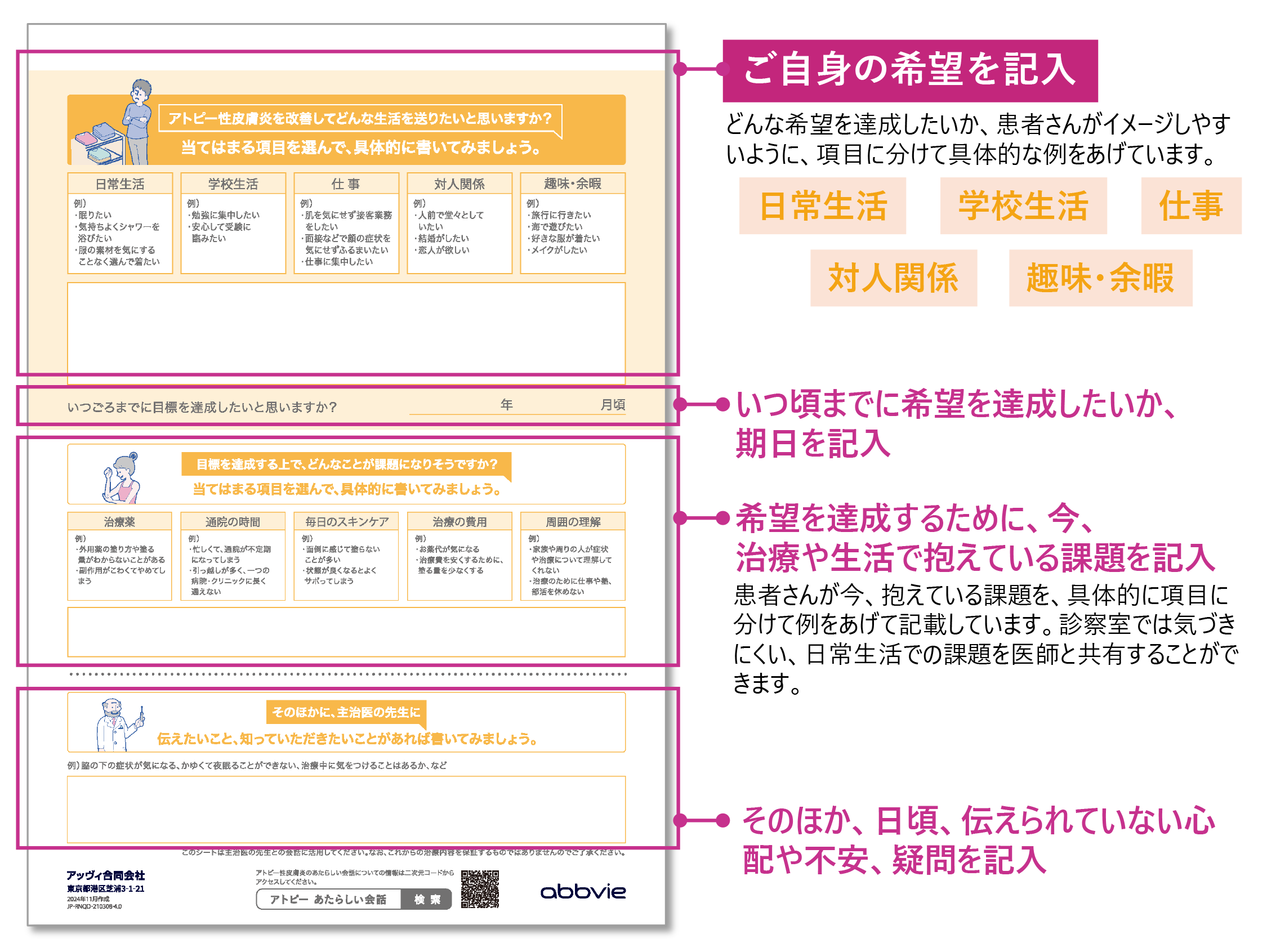 あたらしい会話サポートシート裏面